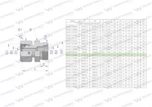 Złączka hydrauliczna metryczna AB (XKOR) A-M12x1.5 06L / B-M14x1.5 08L Waryński ( sprzedawane po 2 )