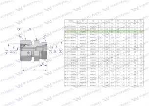 Złączka hydrauliczna metryczna AB (XKOR) A-M16x1.5 10L / B-M16x1.5 10L Waryński ( sprzedawane po 5 )