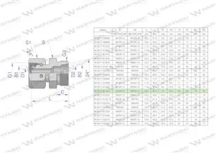 Złączka hydrauliczna metryczna AB (XKOR) A-M18x1.5 12L / B-M22x1.5 15L Waryński ( sprzedawane po 5 )