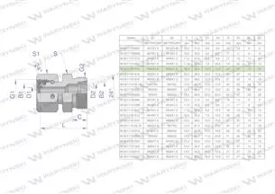 Złączka hydrauliczna metryczna AB (XKOR) A-M22x1.5 15L / B-M22x1.5 15L Waryński ( sprzedawane po 5 )