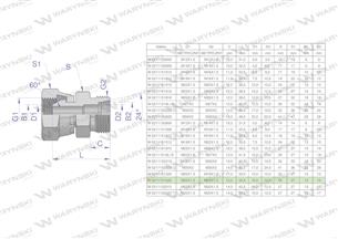 Złączka hydrauliczna metryczna AB (XKOR) A-M20x1.5 (60 stopni) / B-M22x1.5 15L Waryński ( sprzedawane po 2 )