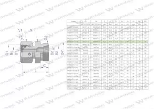Złączka hydrauliczna metryczna AB (XKOR) A-M22x1.5 16L / B-M22x1.5 16L Waryński ( sprzedawane po 5 )