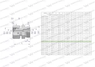 Złączka hydrauliczna metryczna AB (XKOR) A-M22x1.5 15L / B-M26x1.5 18L Waryński ( sprzedawane po 2 )
