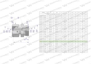 Złączka hydrauliczna metryczna AB (XKOR) A-M22x1.5 15L / B-M27x2 18L Waryński ( sprzedawane po 2 )