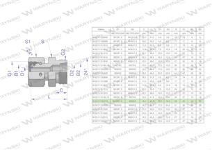 Złączka hydrauliczna metryczna AB (XKOR) A-M26x1.5 18L / B-M30x2 22L Waryński