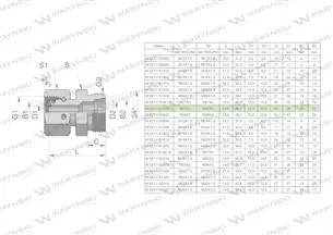 Złączka hydrauliczna metryczna AB (XKOR) A-M30x2 22L / B-M30x2 22L Waryński