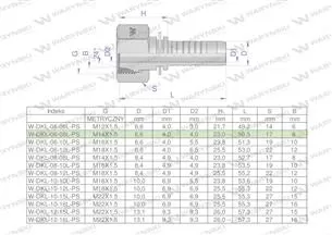 Zakucie hydrauliczne DKL DN06 08L M14x1.5 PREMIUM Waryński ( sprzedawane po 25 )
