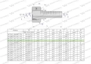 Zakucie hydrauliczne DKL DN06 12L M18x1.5 PREMIUM Waryński ( sprzedawane po 10 )