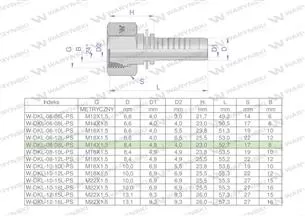 Zakucie hydrauliczne DKL DN08 08L M14x1.5 PREMIUM Waryński ( sprzedawane po 10 )