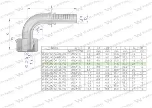 Zakucie hydrauliczne DKL90 DN06 12L M18x1.5 PREMIUM Waryński ( sprzedawane po 10 )