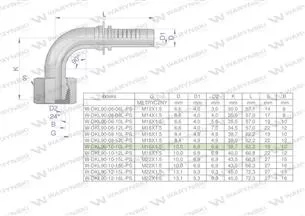 Zakucie hydrauliczne DKL90 DN10 10L M16x1.5 PREMIUM Waryński ( sprzedawane po 10 )