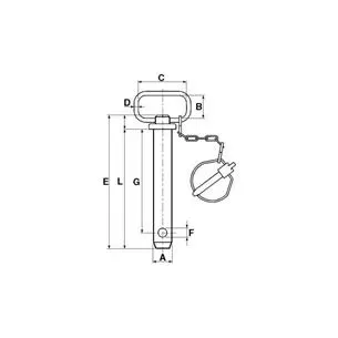 Sworzeń zaczepu z łańcuszkiem i zawleczką 25 x 165 mm