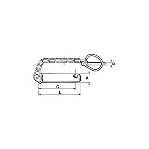 Sworzeń zaczepu z łańcuszkiem i zawleczką 25 x 120 mm (C-330/C-360 )