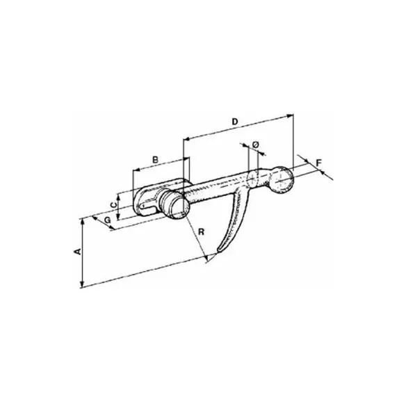 Zatrzask lewy, 12mm