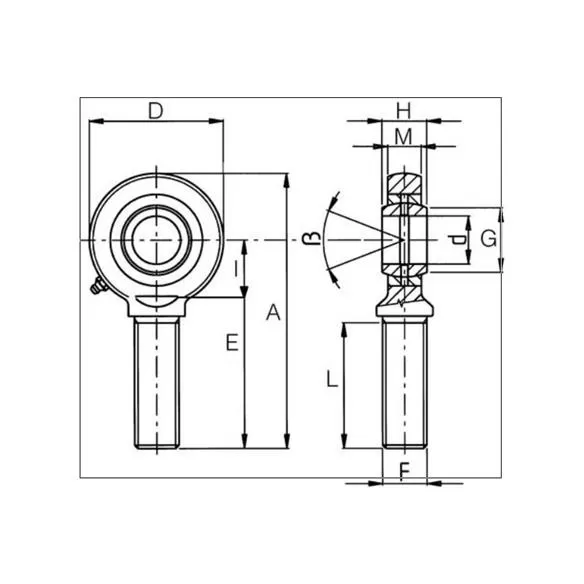 Końcówka siłownika 12 mm męska M12x1,75