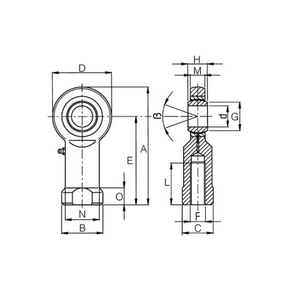 Końcówka siłownika 8 mm żeńska M8x1,25