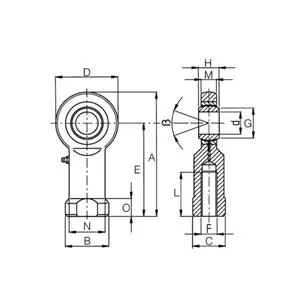 Końcówka siłownika 12mm żeńska M12x1,75