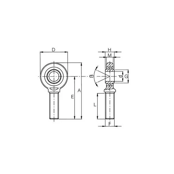 Końcówka siłownika 16 mm męska M16x2