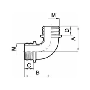 Złącze kolankowe 90st, M-M 1 1/4''
