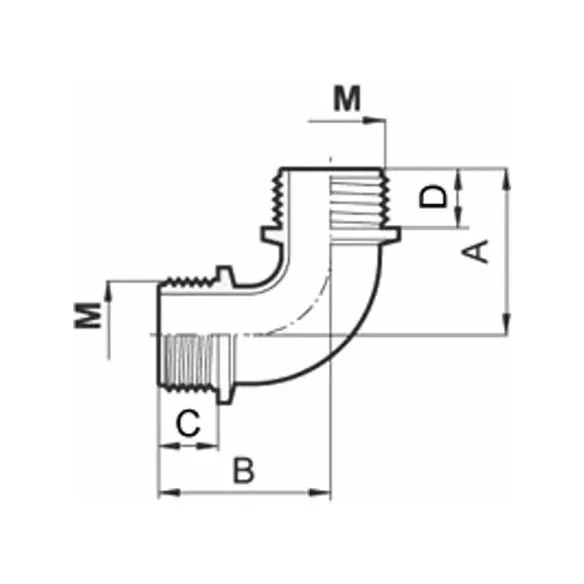 Złącze kolankowe 90st, M-M 1 1/4''