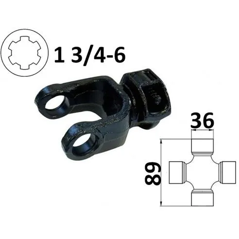 Widłak ciągnikowy 1 3/4-6, na krzyżak 36x89