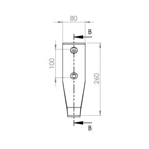 Dłuto grządzieli Kongskilde, delta flex 2 otworowe, 80x20-zamiennik