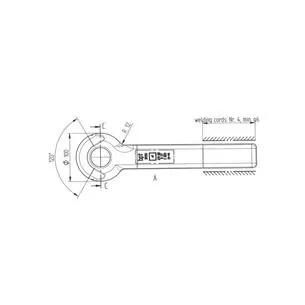 Ucho zaczepu do wspawania 10T 50x50mm BPT 519330155