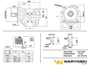 Pompa hydrauliczna P2C2120C5B26C P-006C Waryński