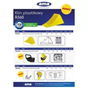 Klin pod koło R360 do 1600 KG