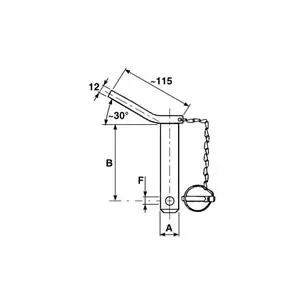 Sworzeń zaczepu z łańcuszkiem i zawleczką 22 x 130 mm