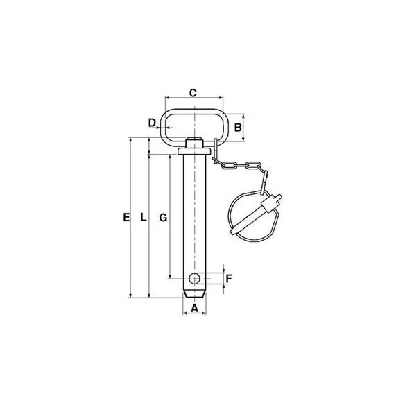 Sworzeń zaczepu z łańcuszkiem i zawleczką 32 x 125 mm