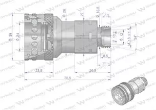 Szybkozłącze hydrauliczne gniazdo M18x1.5 gwint zewnętrzny EURO (9100818G) (ISO 7241-A) Waryński (opakowanie 10szt)