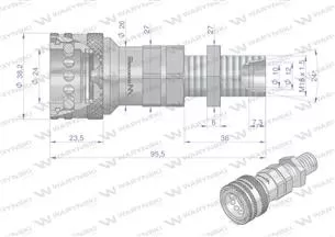 Szybkozłącze hydrauliczne gniazdo long M18x1.5 gwint zewnętrzny EURO (9100818GL) (ISO 7241-A) Waryński (opakowanie 10szt)
