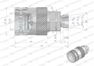 Szybkozłącze hydrauliczne gniazdo M18x1.5 gwint zewnętrzny EURO PUSH-PULL (9100818G) (ISO 7241-A) Waryński (opakowanie 10szt)