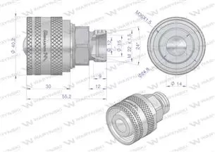 Zawór wtyczka M22x1.5 skręcane (50490030) Waryński (opakowanie 10szt)