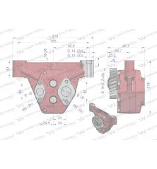 Pompa olejowa silnika do ursusa C-385 4-cyl 83007019 Waryński 83007019-W
