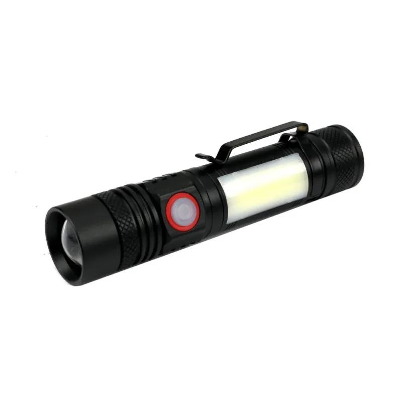 Latarka uniwersalna diody LED typu T6 COB aku 1200 mAh ładowany USB 400 lm Teger T-LED-0092