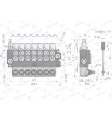 Rozdzielacz hydrauliczny 7-sekcyjny 40L VOIMA V-R40L-7