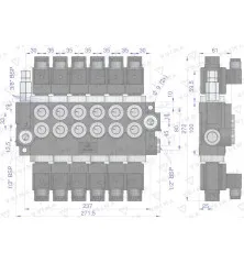 Rozdzielacz hydrauliczny 6-sekcyjny sterowany elektrycznie 12V 40L VOIMA V-R40L-6E