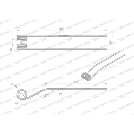 Palec, zgrabiarki FI 10, ZKD 800 OC SM zastosowanie InterTech, Waryński W-32012121