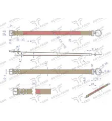 Obroża, 150 cm x 4 cm z okrętką 8 mm i rolką na klamrze, Royal Farm RF-96424150