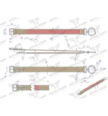 Obroża, 110 cm x 4 cm z okrętką 8 mm i rolką na klamrze, Royal Farm RF-96424110