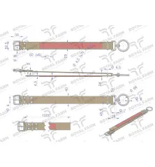 Obroża, 100 cm x 4 cm z okrętką 8 mm i rolką na klamrze, Royal Farm RF-96424100