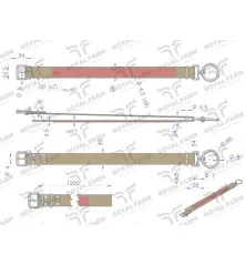 Obroża, 120 cm x 4 cm z okrętką 8 mm i rolką na klamrze, Royal Farm RF-96424120