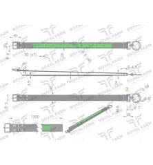 Obroża, 150 cm x 4 cm z okrętką 8 mm, Royal Farm RF-96429150