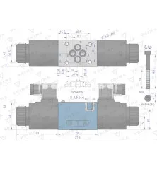 Rozdzielacz (elektrozawór CETOP 3 NG6) 3-pozycyjny 50L suwak "G"(cewki x2) 230V VOIMA V-4WE6-GG2-230V