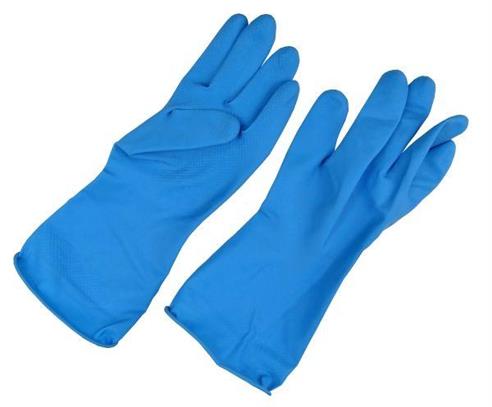 Rękawice ochronne gumowe flokowane niebieskie L 60g ogólne prace mechaniczne oraz rolnictwo i ogrodnictwo ( sprzedawane po 12 )