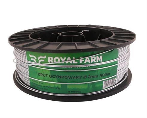 Drut (szpula) do pastucha ocynkowany fi 2.0 mm 500m ROYAL FARM RM-105010013