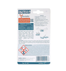 Klej epoksydowy metalowy 40ml 2X20 143