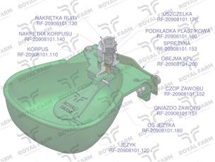 Poidło miskowe dla bydła żeliwne 3L ROYAL FARM zamiennik 106